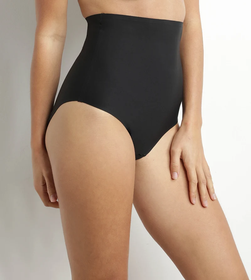 Schwarzer nahtloser Shaping-Slip für Damen mit hohem Bund – DIM Silhouette Invisible
