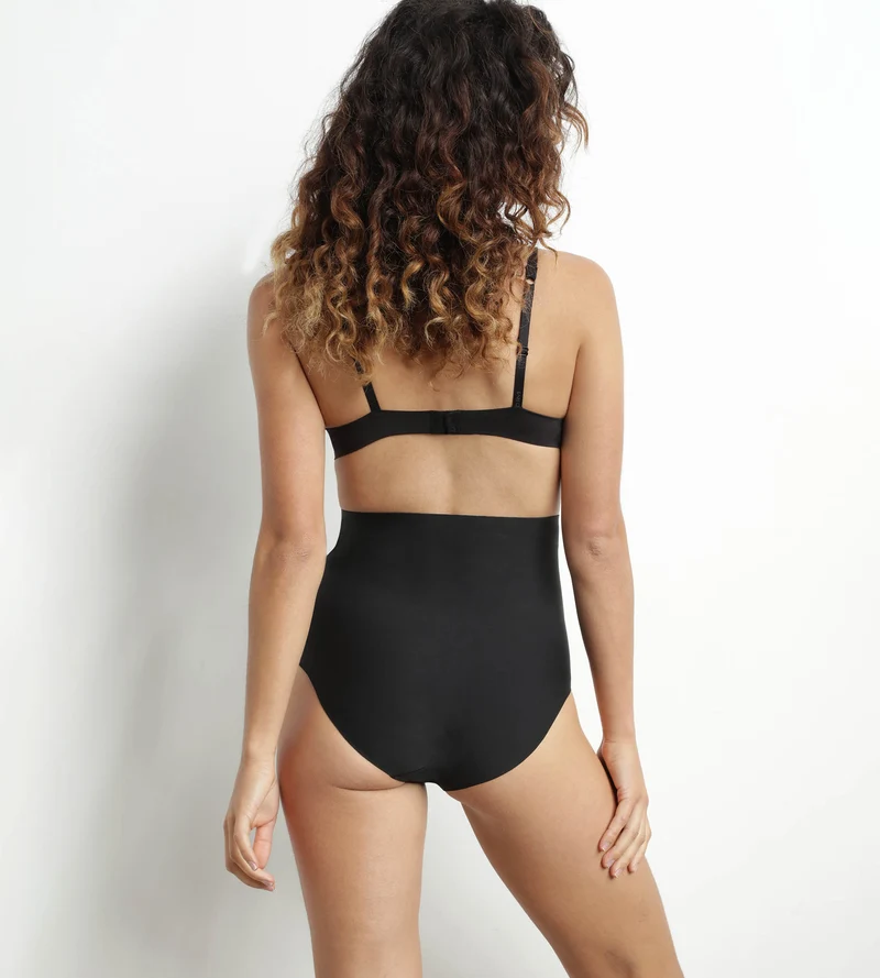 Schwarzer nahtloser Shaping-Slip für Damen mit hohem Bund – DIM Silhouette Invisible