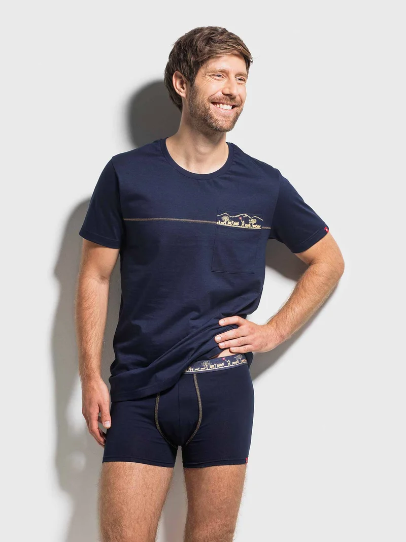 Shirt kurzarm, dunkelblau, SCHWINGER