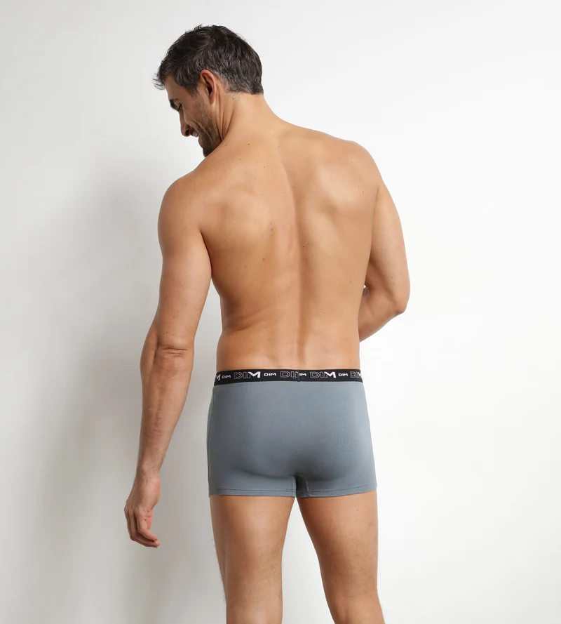 3er-Pack Herren-Boxershorts Schwarz Grau Kontrastbund Dim Coton Stretch