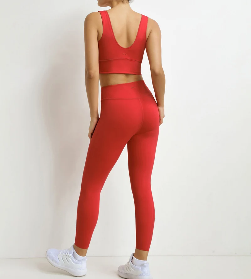 Dim Move Sportleggings für Frauen aus formender Mikrofaser in Rot