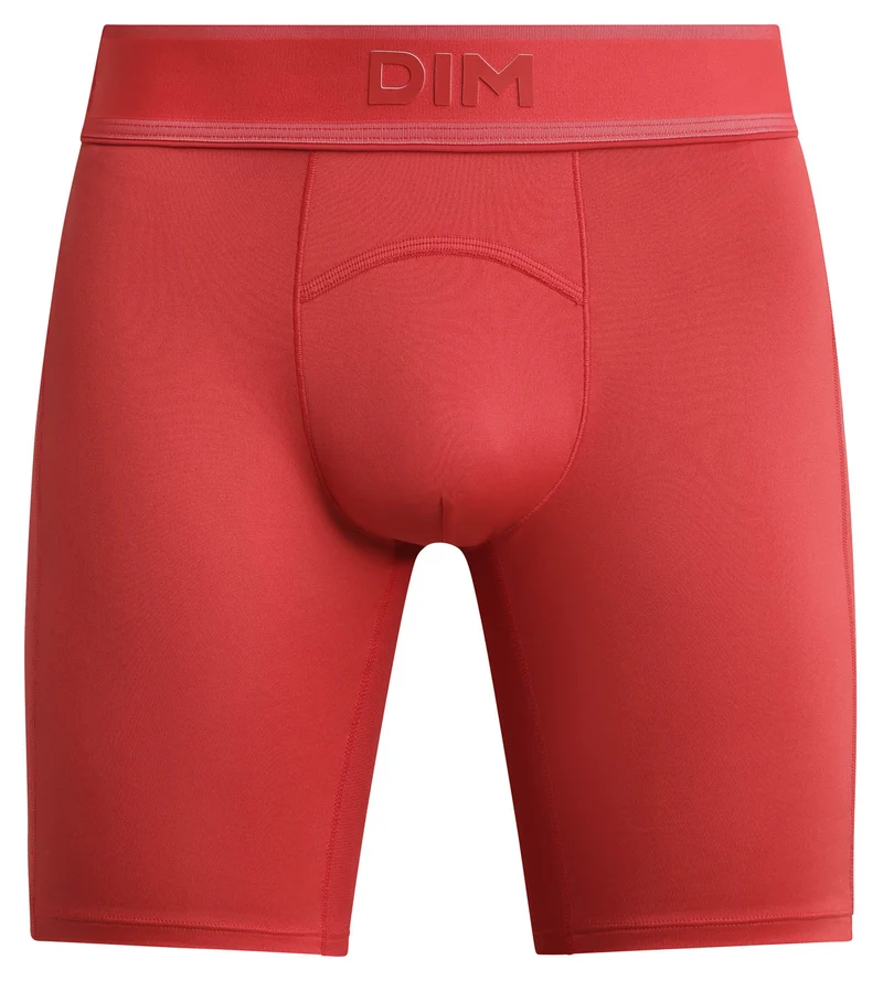 Dim Move lange Boxershorts für Herren aus Mikrofaser und Mesh in Signalrot