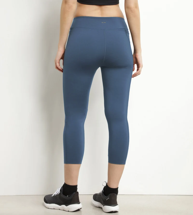 Dim Move kurze Sportleggings für Damen aus Mikrofaser in Blau Jean