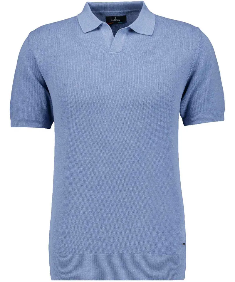 Strick-Pullover Kurzarm, Resortkragen