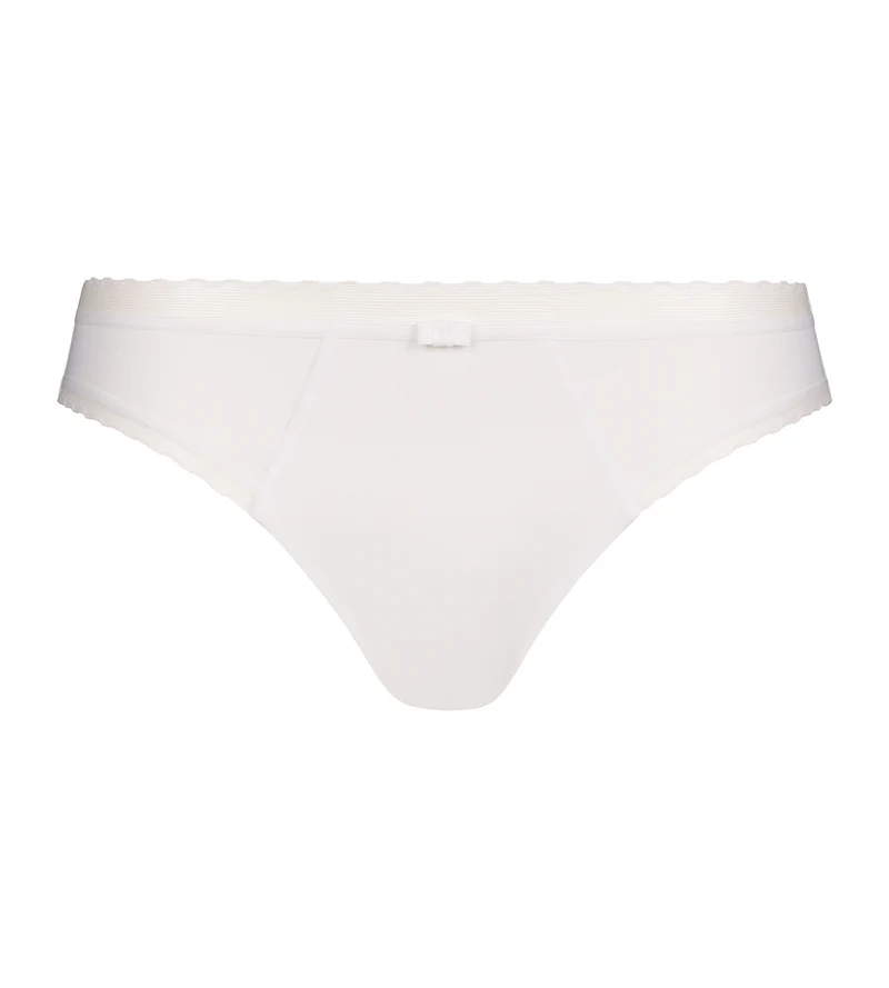 Weißer Slip aus Mikrofaser und Tüll - Dim Daily Confort
