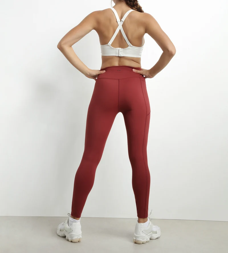 Dim Move Sportleggings für Frauen aus formender Mikrofaser in Bordeaux
