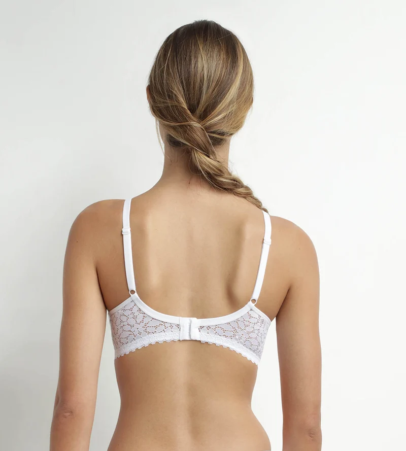 Weißer Triangel-BH mit Schaumstoffeinlage aus Mikrofaser – Daily Dentelle