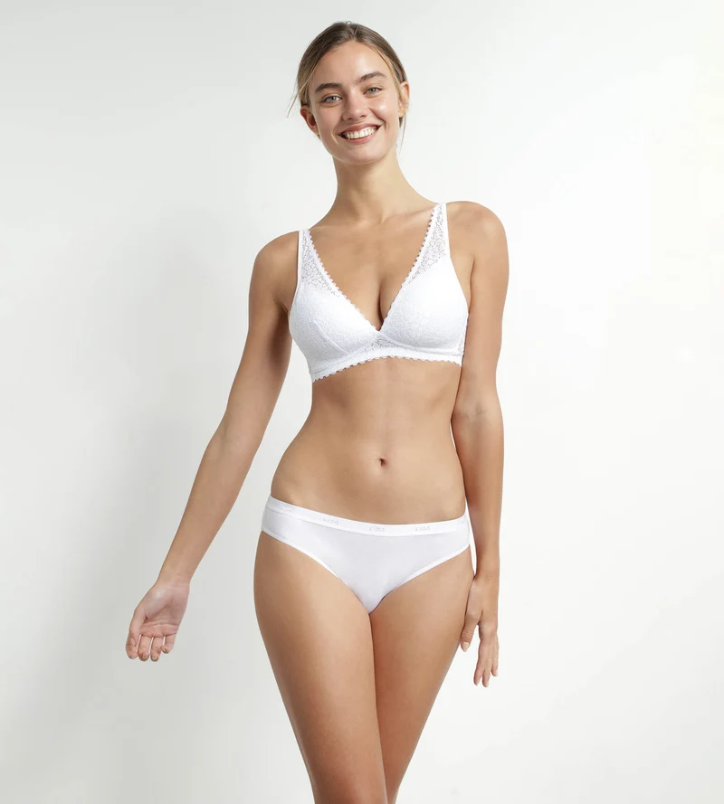 Weißer Triangel-BH mit Schaumstoffeinlage aus Mikrofaser – Daily Dentelle