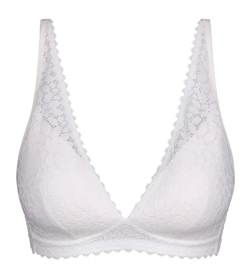 Weißer Triangel-BH mit Schaumstoffeinlage aus Mikrofaser – Daily Dentelle