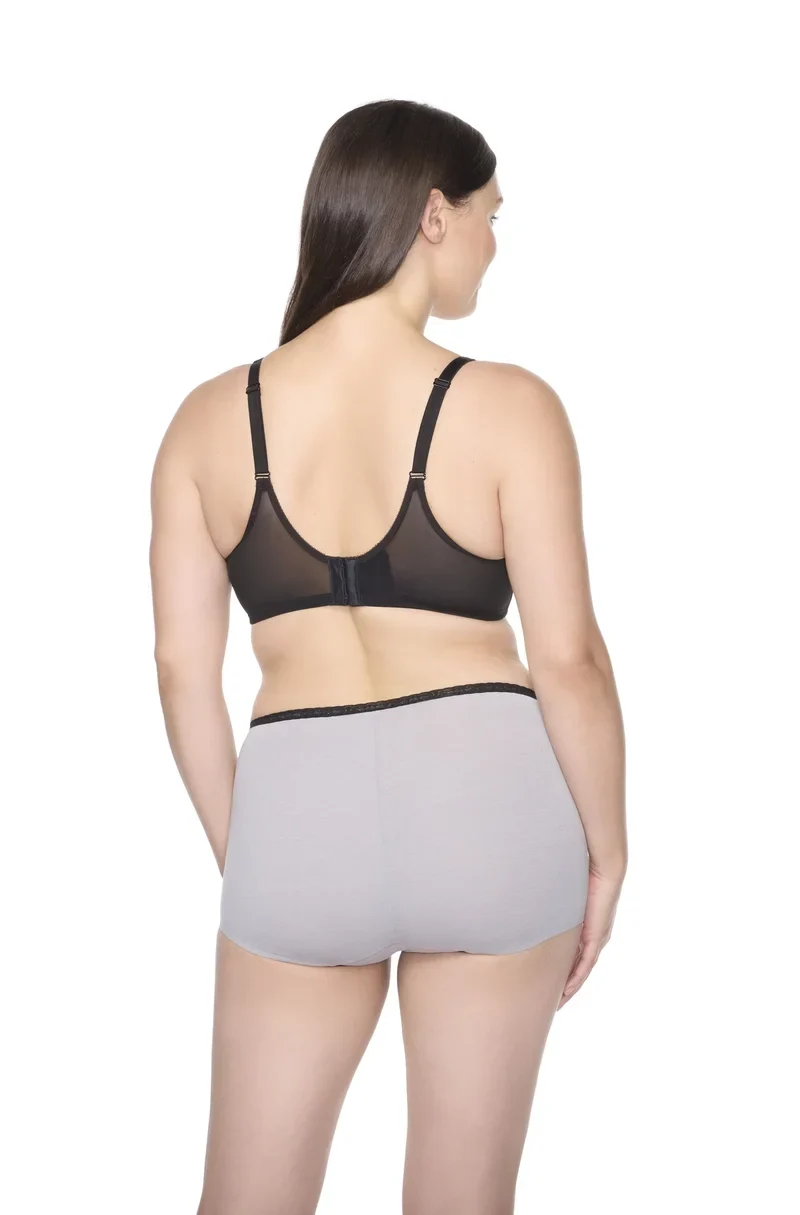 Naomi & Nicole Shapewear - Baumwolle mit Spitze Boyshort Ultimate Grey