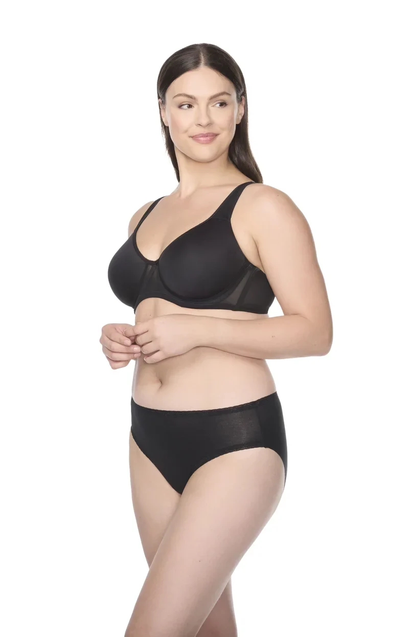 Naomi & Nicole Shapewear - Baumwolle mit Spitze Hipster Schwarz