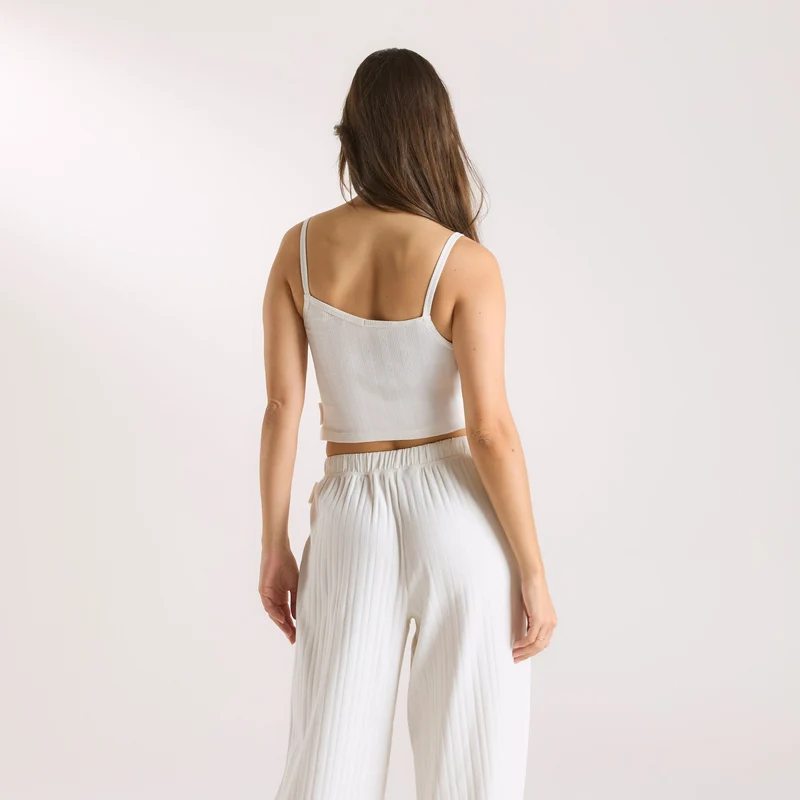 Pointelle Cami Pyjama Top - Cream