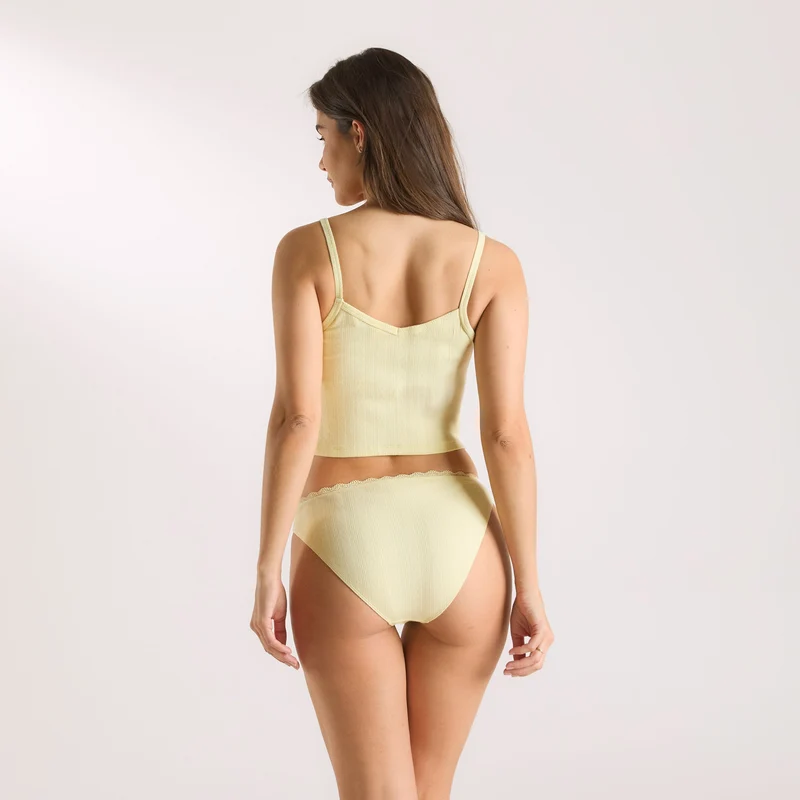 Pointelle Cami Pyjama Top - Buttercup Yellow