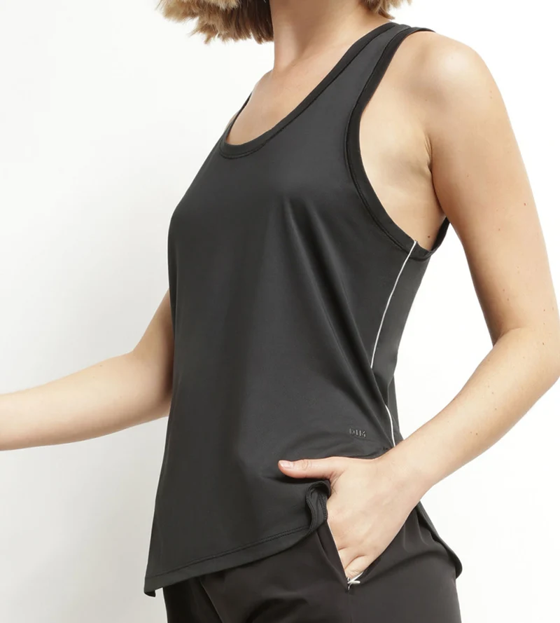 Sport-Tanktop für Damen aus schwarzer Viskose Dim Move