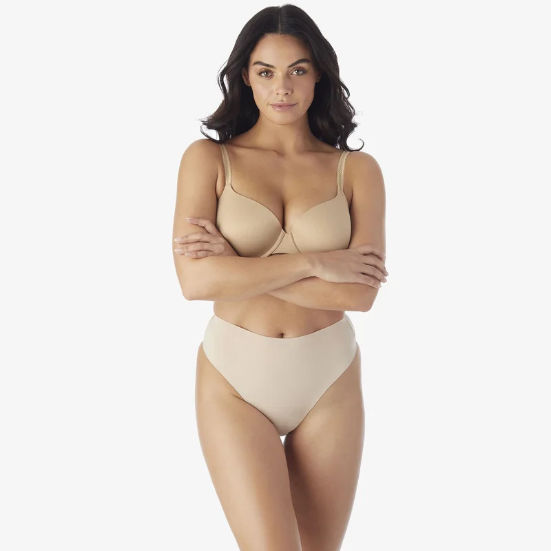 Naomi & Nicole Shapewear - Unbelievable Comfort Leicht formender 2er-Pack Tangas Schwarz & Warmes Beige