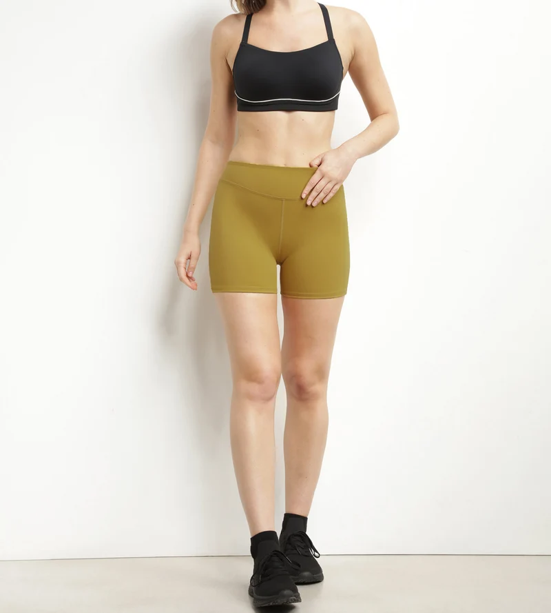 Sportshorts für Damen aus olivgrüner formender Mikrofaser Dim Move