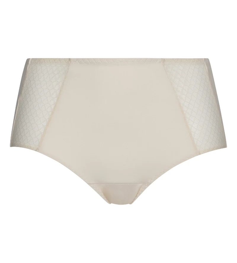 Perlmuttfarbener Damen-Slip Bauch-weg mit hohem Bund – DIM Silhouette Essentiel