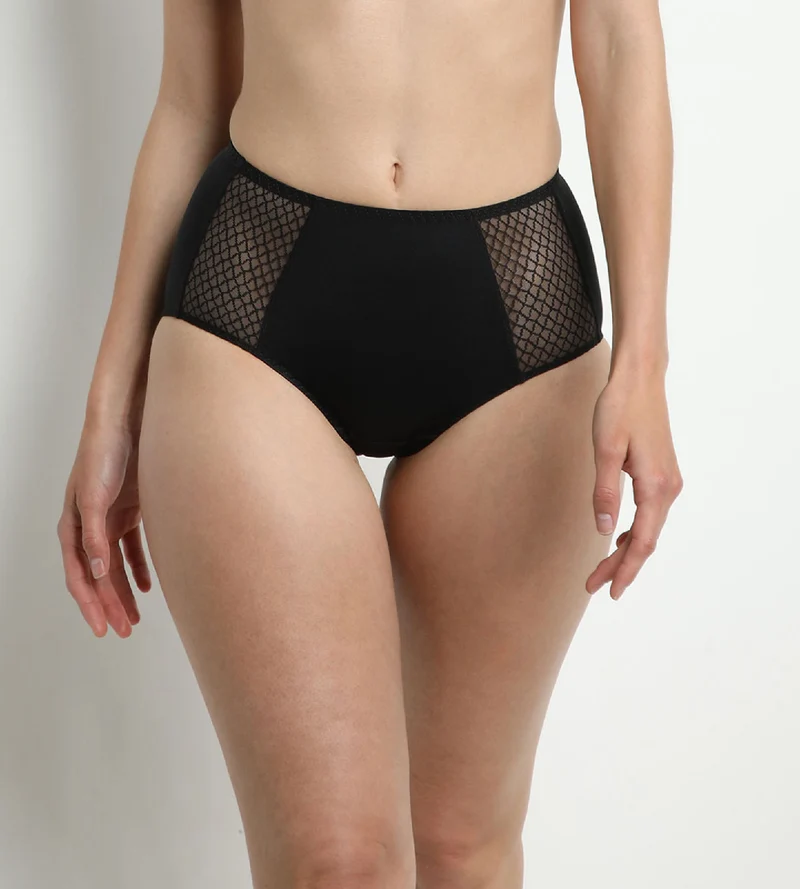Schwarzer Damen-Slip Bauch-weg mit hohem Bund – DIM Silhouette Essentiel
