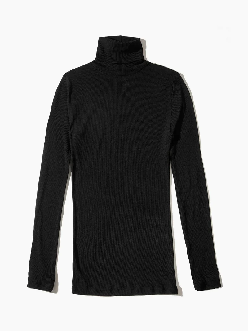 Rollkragen-Shirt WOOL & SILK