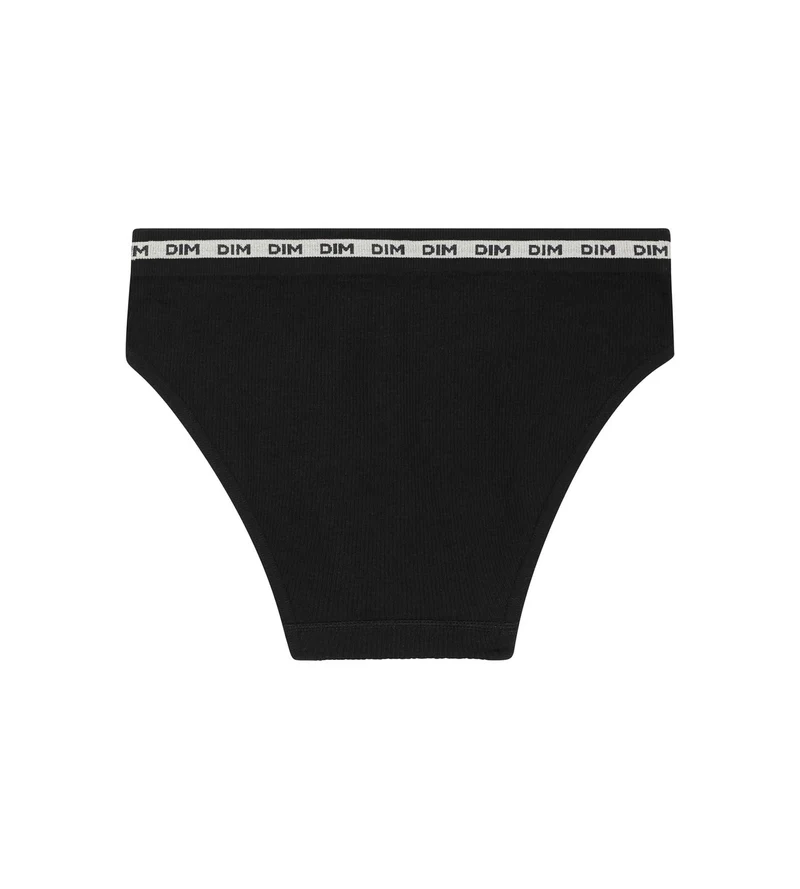 Schwarzer Mädchenslip aus weichem Rippstrick - Icons