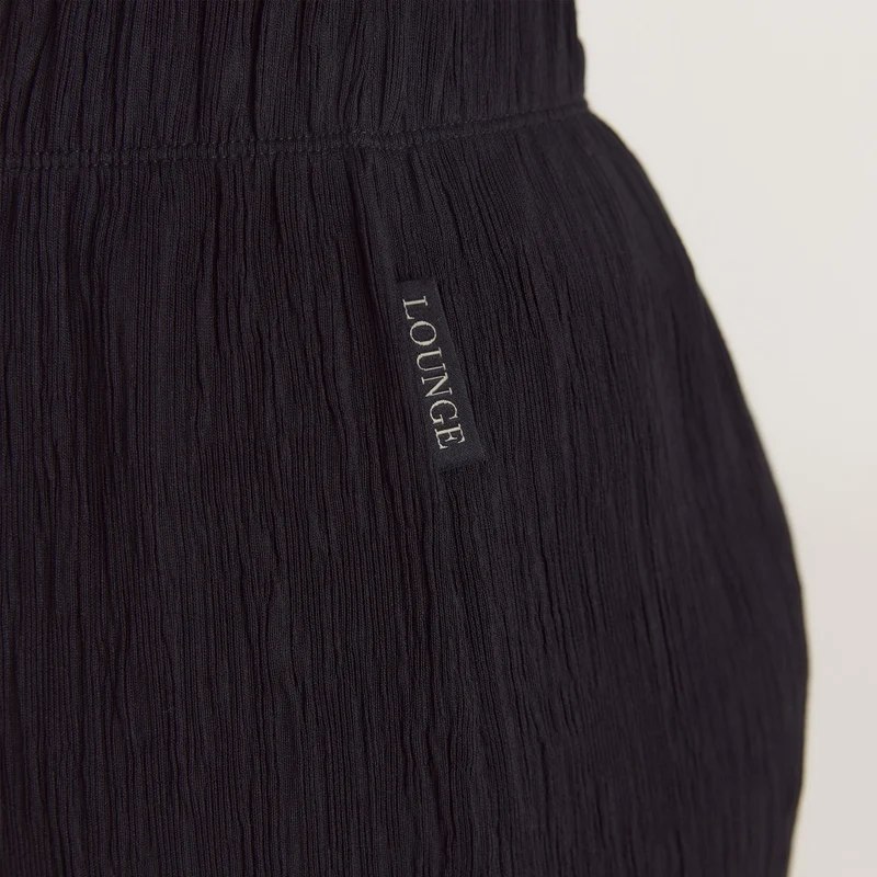 Crinkle Pyjama Bottoms - Black