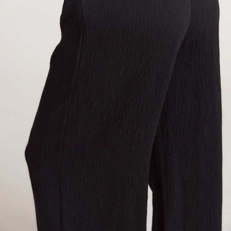 Crinkle Pyjama Bottoms - Black