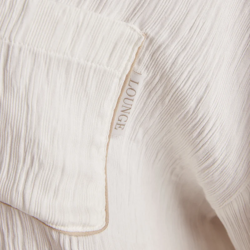 Crinkle Pyjama Shirt - White