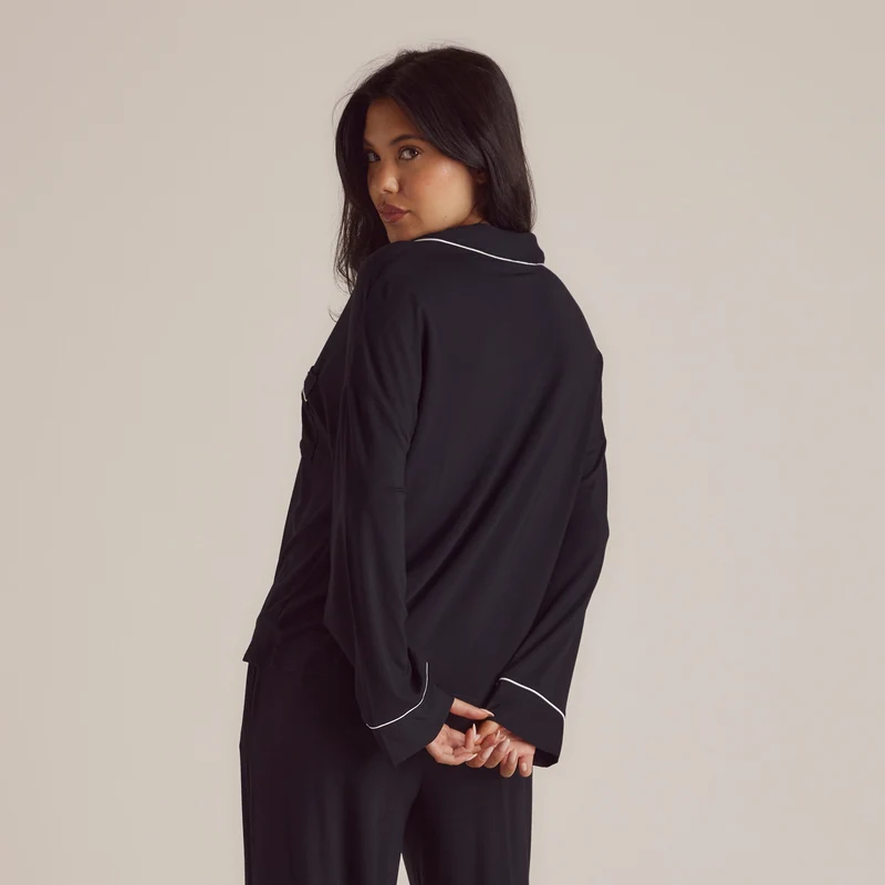 Modal Pyjama Shirt - Black