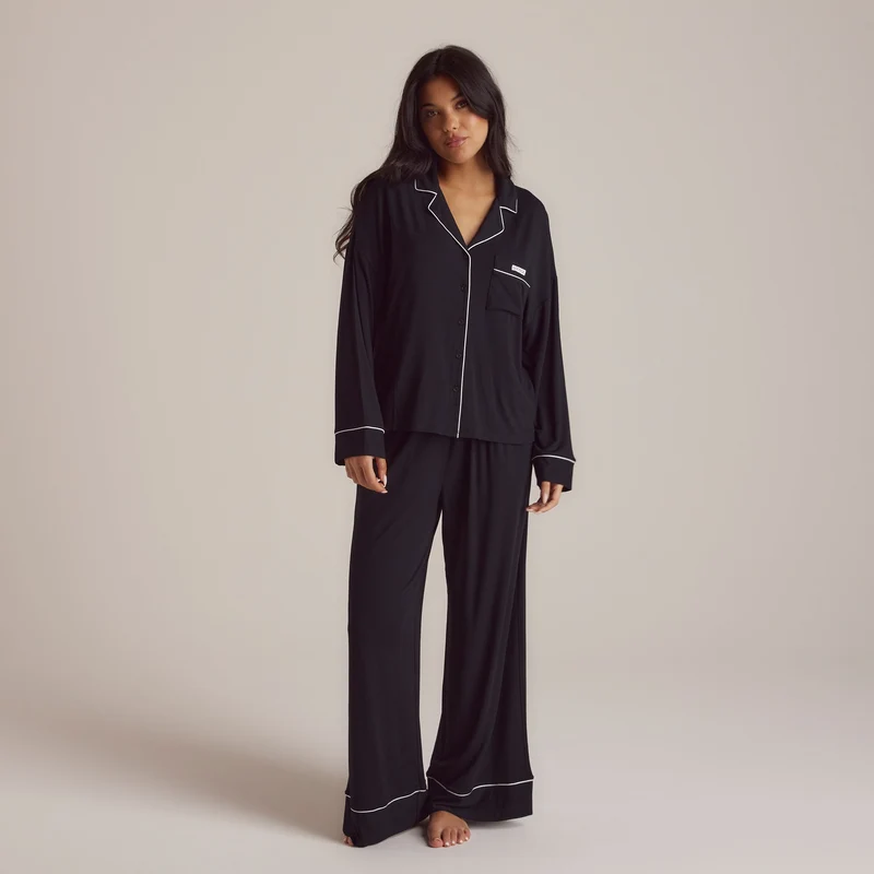 Modal Pyjama Shirt - Black