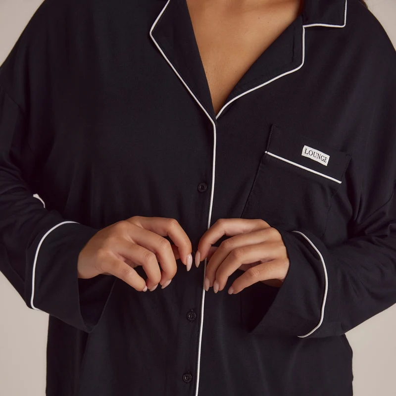 Modal Pyjama Shirt - Black