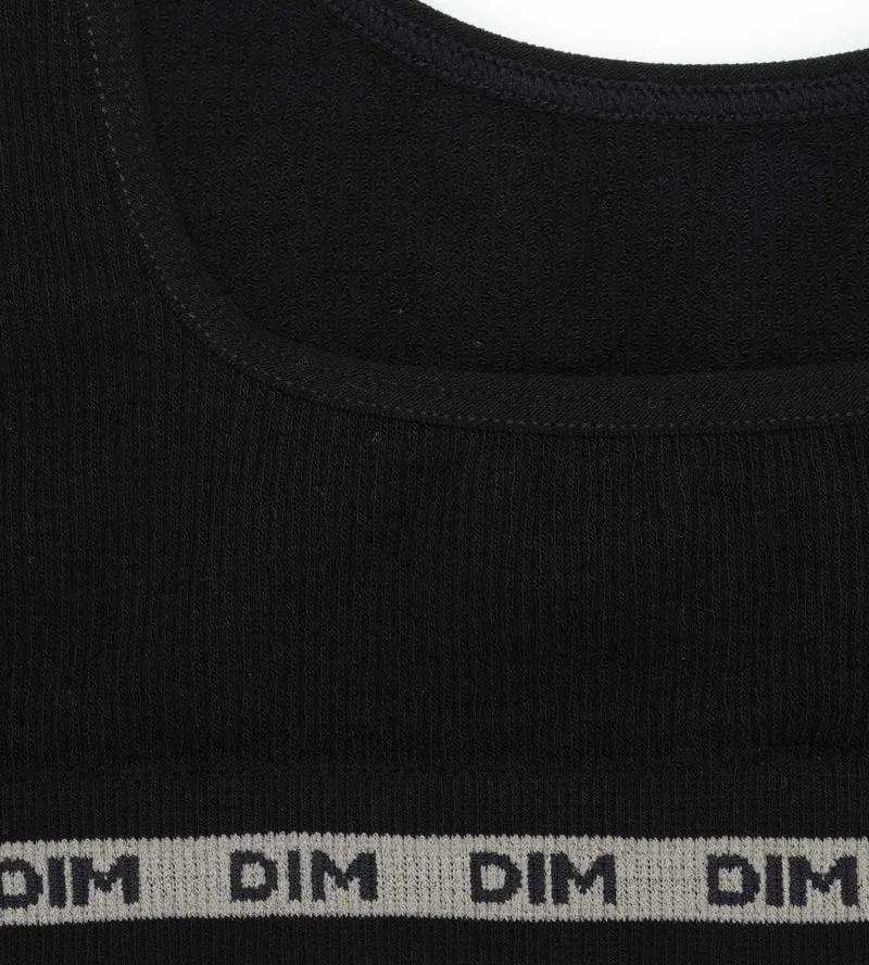 Schwarzes Mädchen-Bustier aus weichem Rippstrick - Icons