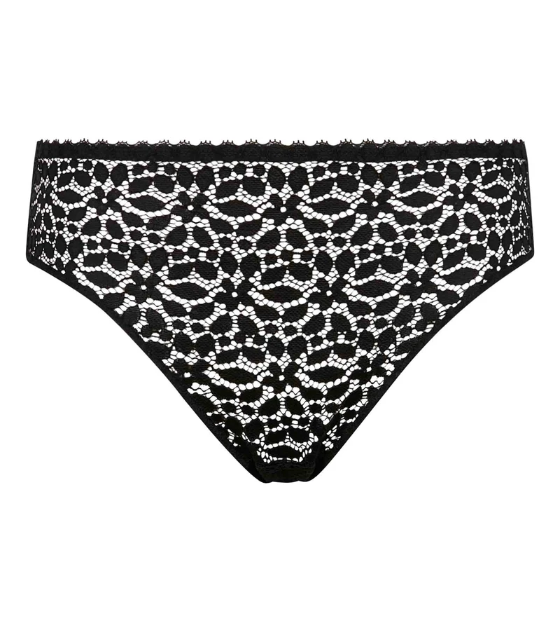 Schwarzer Slip aus floraler Spitze - Daily Dentelle