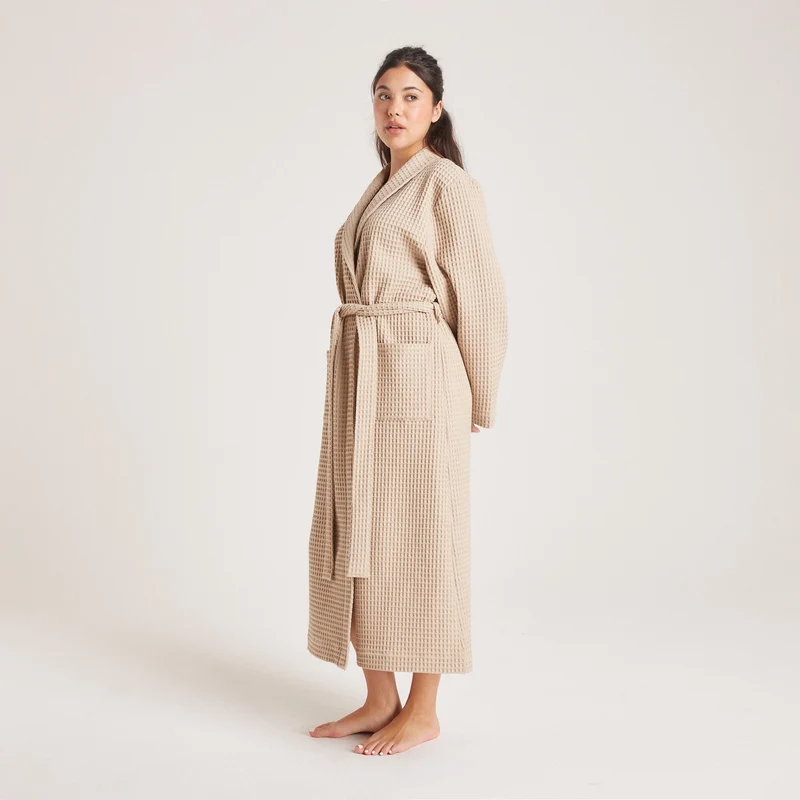 Waffle Dressing Gown - Mink