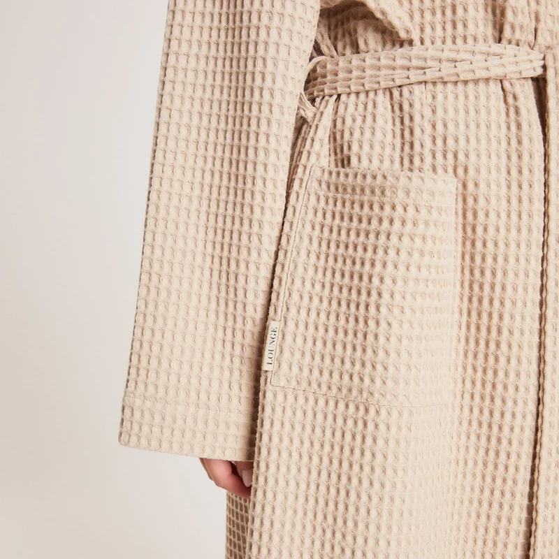 Waffle Dressing Gown - Mink