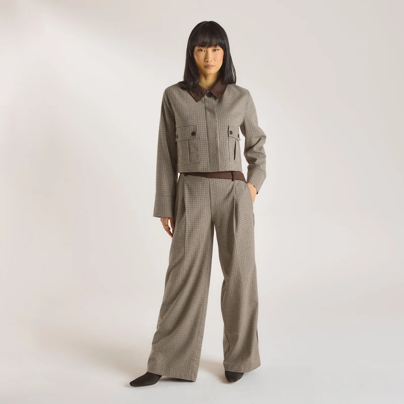 Houndstooth Jacket - Brown