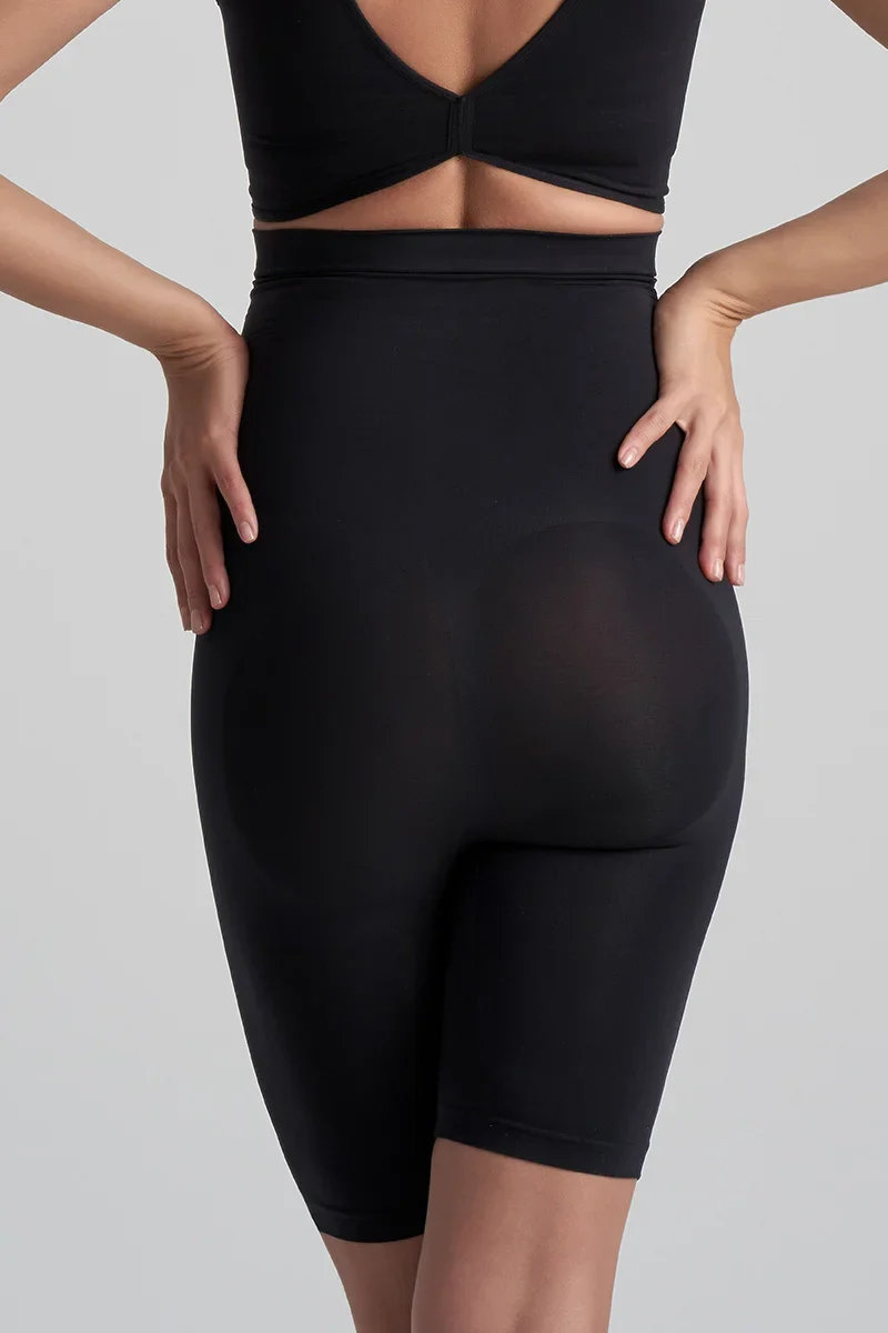 ByeBra – Nahtlose Shapewear (Starker Halt), weiche, hochtaillierte Shorts, schwarz