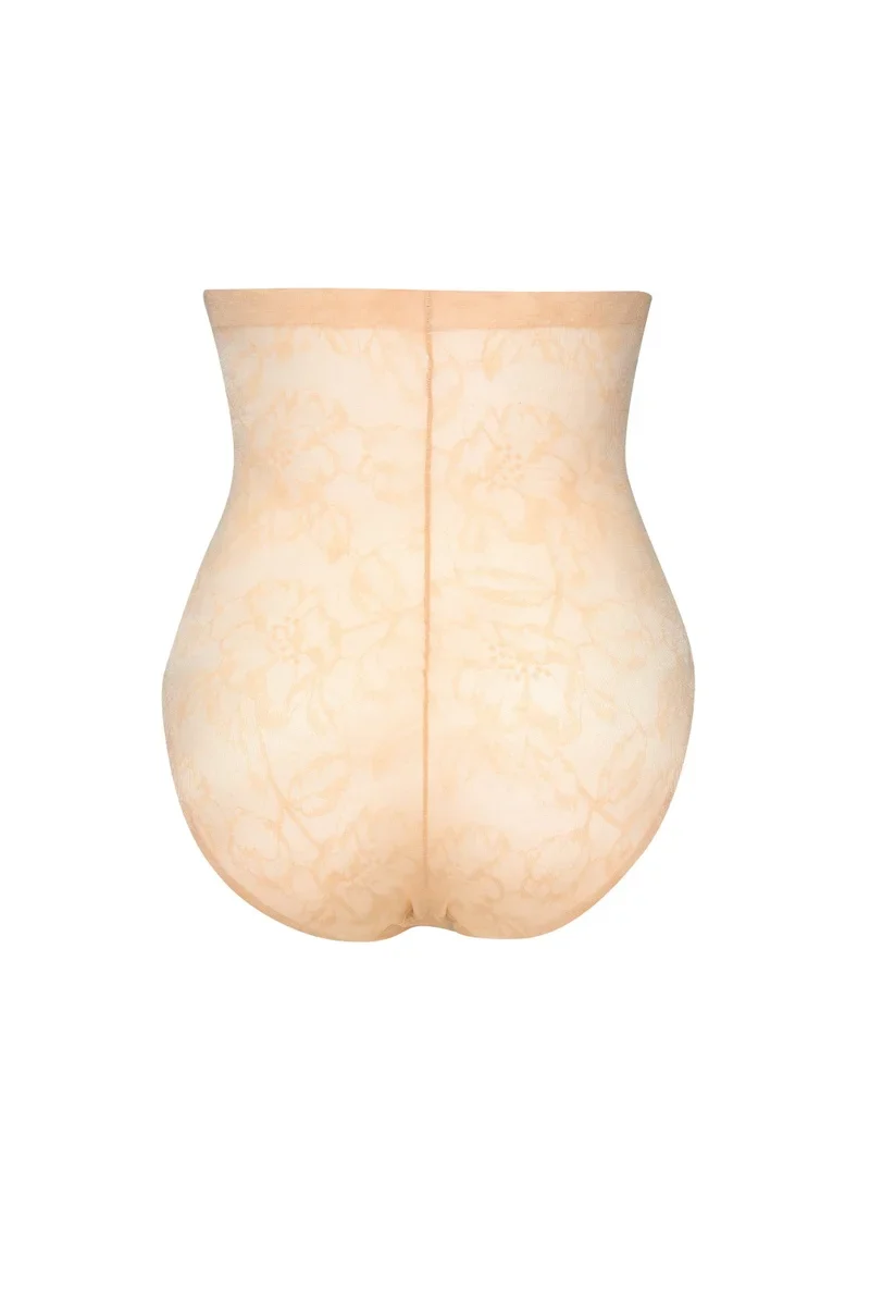 ByeBra – Shapewear mit Spitze, hochtaillierter, formender Slip mit Spitze, Beige