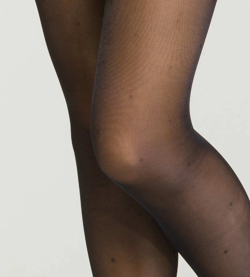Schwarze transparente Strumpfhose 25D leicht stützend mit Pünktchen - Perfect Contention