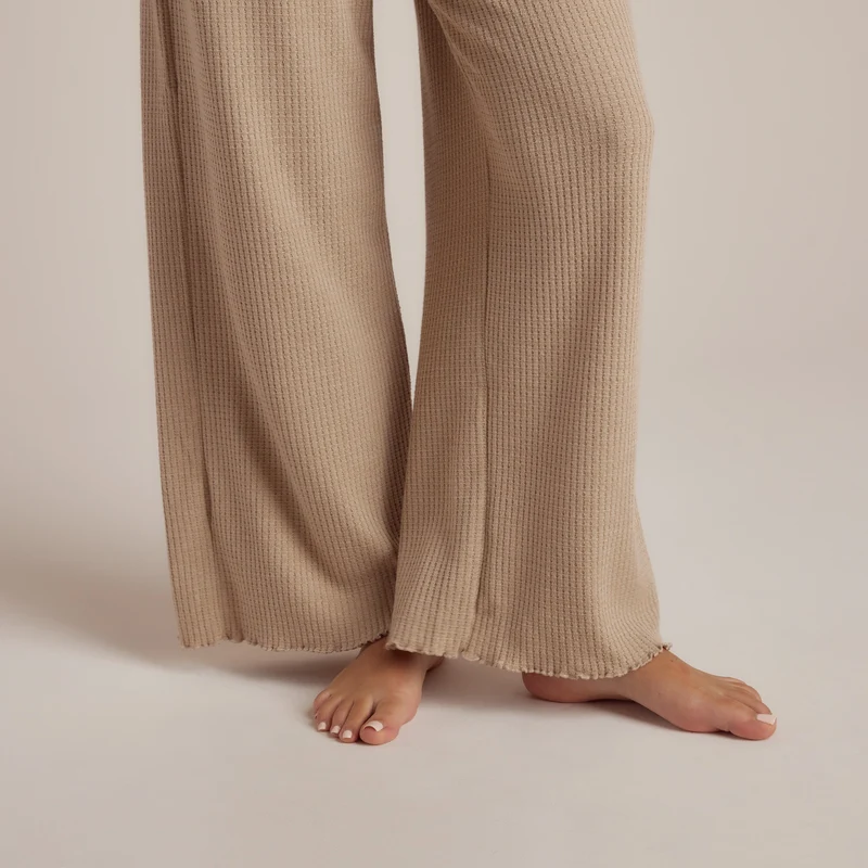 Soft Waffle Pyjama Bottoms - Mink