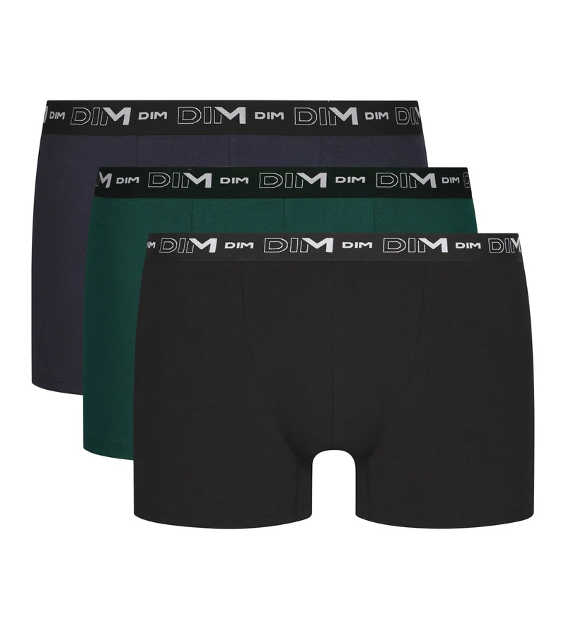 3er-Pack Herren-Boxershorts aus Stretch-Baumwolle Grün/Blau