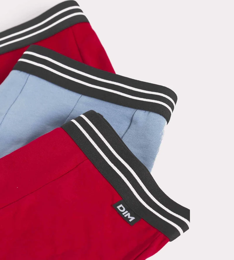 3er-Pack blaue Boxershorts für Jungen aus Baumwolle mit Stretch – EcoDIM