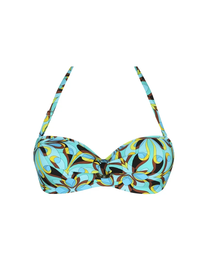 Antigel Bademode von Lise Charmel – La Psychedelique Trägerloser Bandeau-Bikini Bleu Vibrant