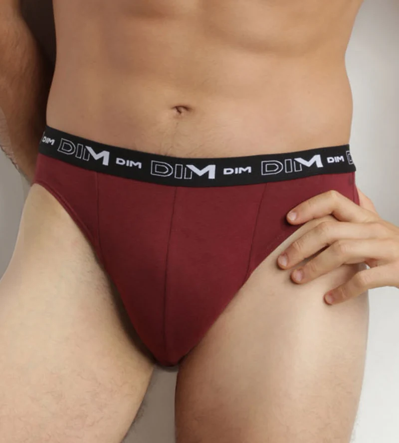 2er-Pack Herren-Slips Blau/Rot mit Kontrastgürtel aus Stretch-Baumwolle