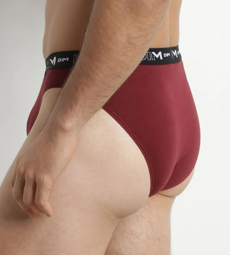 2er-Pack Herren-Slips Blau/Rot mit Kontrastgürtel aus Stretch-Baumwolle