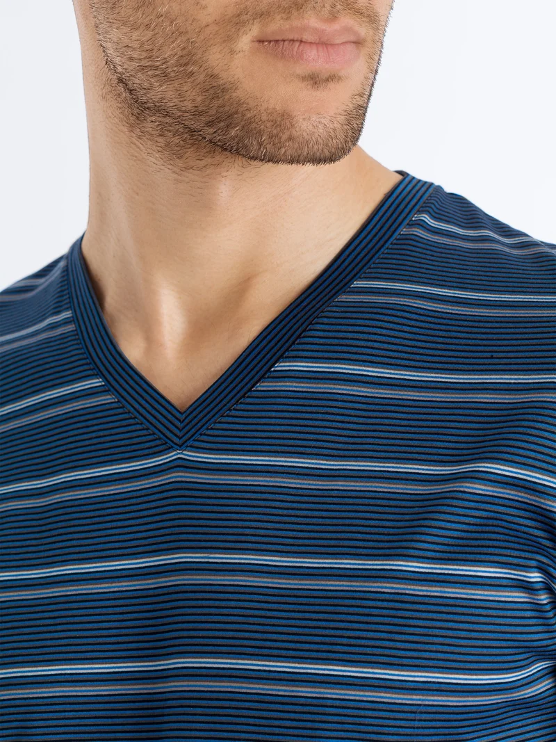 T-Shirt, V-Neck COTTON SPORTY STRIPE – Sale!