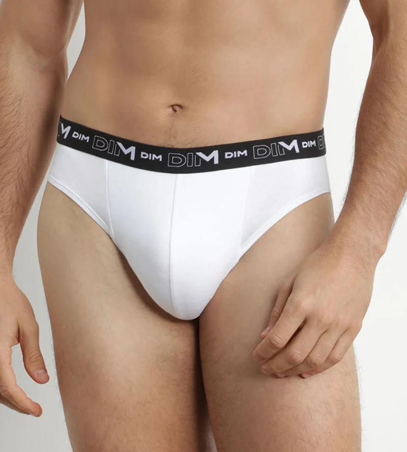 2er-Pack Herren-Slips Weiß/Grau mit Kontrastgürtel aus Stretch-Baumwolle
