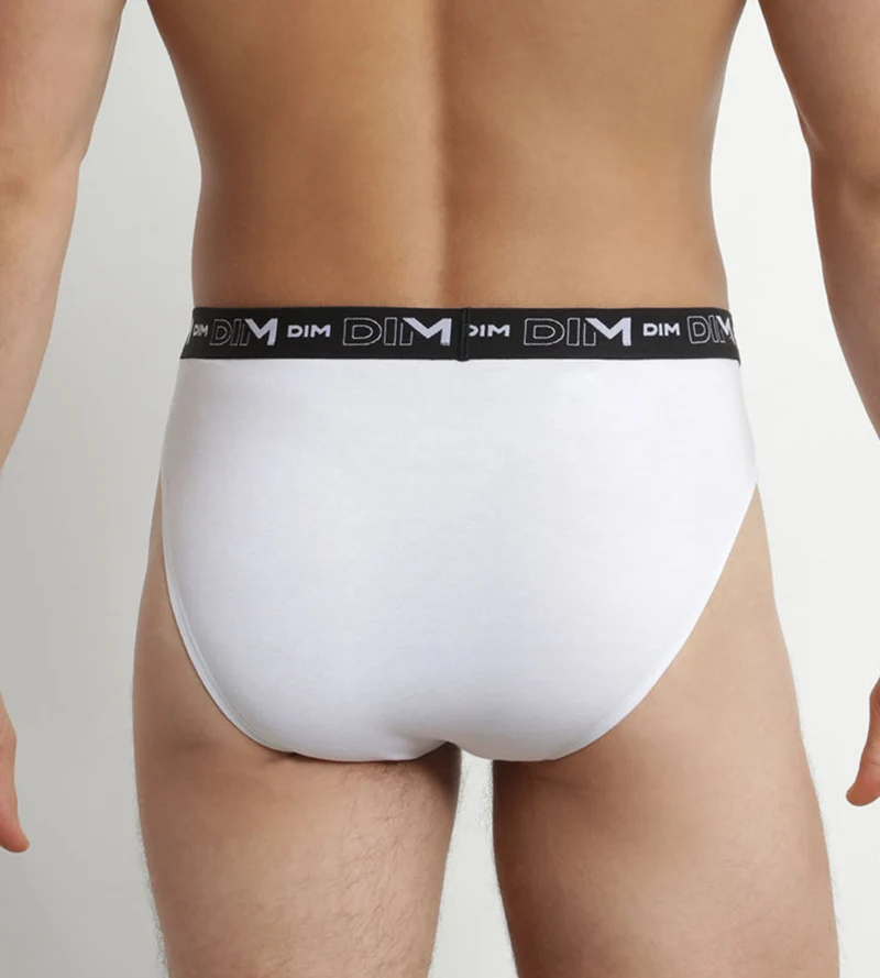 2er-Pack Herren-Slips Weiß/Grau mit Kontrastgürtel aus Stretch-Baumwolle