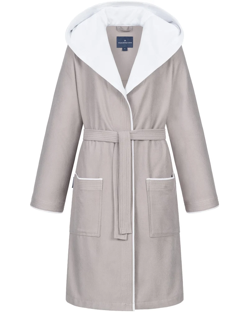 Morgenstern Bademantel Damen Kapuze, leicht, Skylight, RONJA, taupe, M