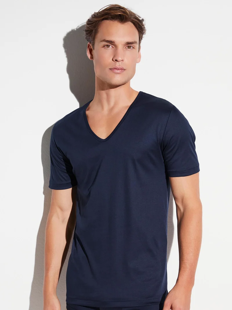 T-Shirt, kurzarm, V-Neck, 286 SEA ISLAND