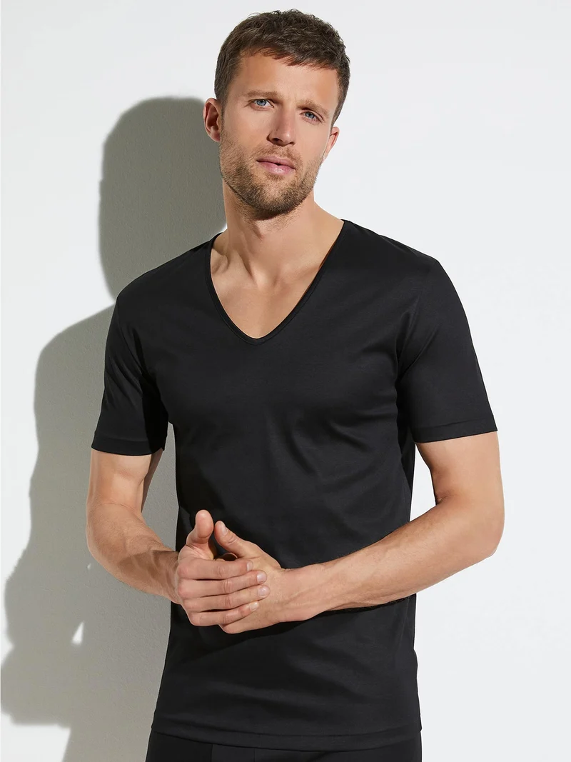 T-Shirt, kurzarm, V-Neck, 286 SEA ISLAND